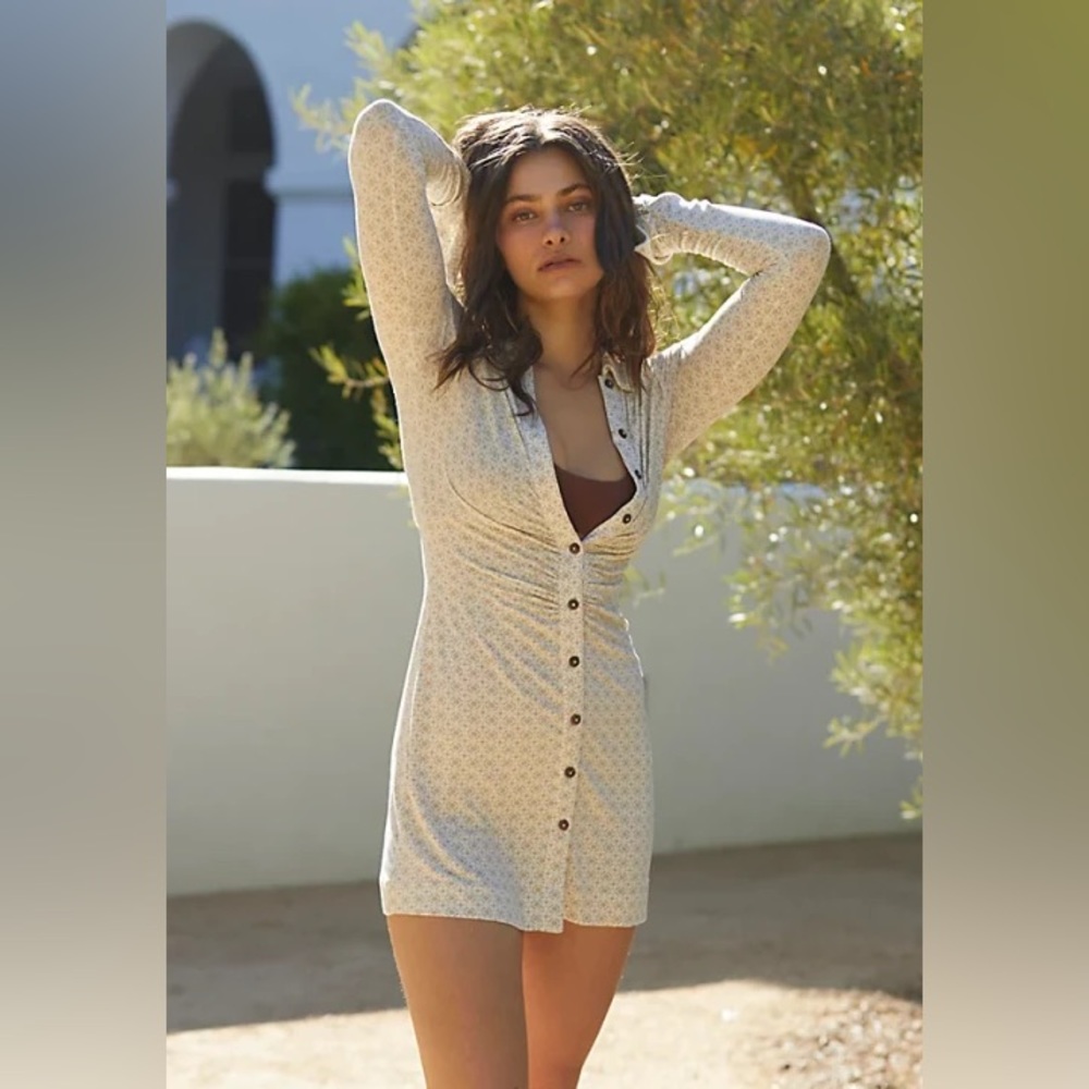 Free people Shayla mini dress champagne combo large